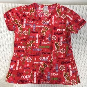 RUDOLPH NURSE SCRUB GREAT FOR THE HOLIDAYS WOMAN XS